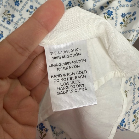 Karlie French Floral Long sleeve Cotton Mini Dress Size Small - Picture 7 of 8